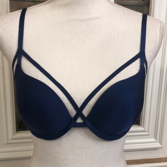 NWT Victoria’s Secret Push-up Bra Royal Blue 32C   A110 - Picture 1 of 6